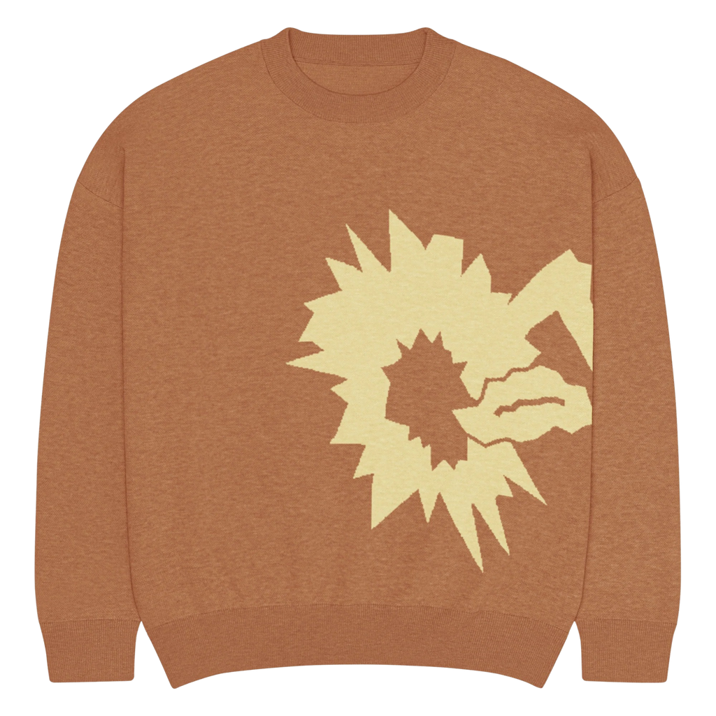 "TWISTED RELATIONSHIPS" Signature Knitted Sweater Brown