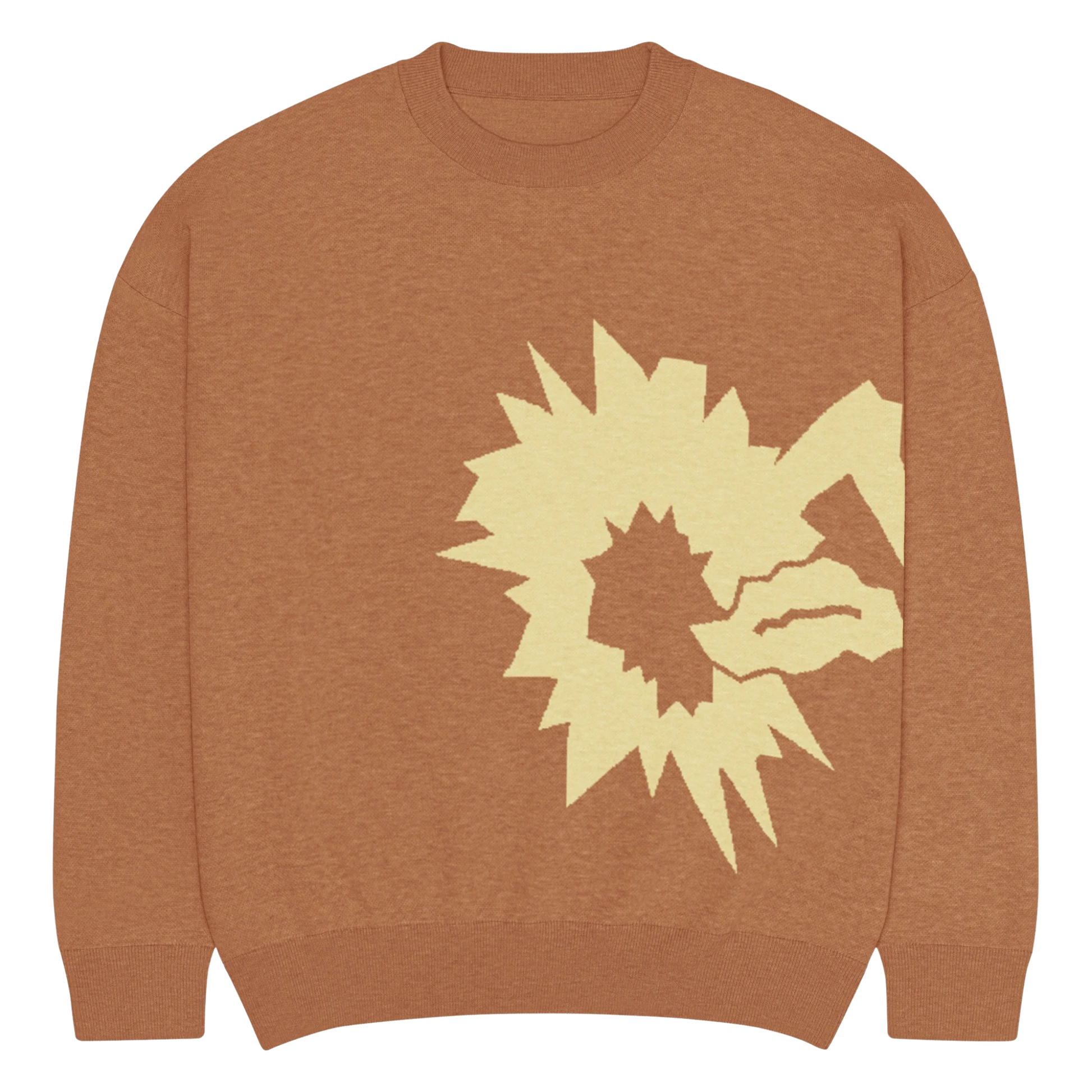 "TWISTED RELATIONSHIPS" Signature Knitted Sweater Brown
