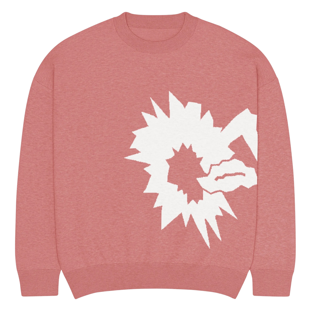 "TWISTED RELATIONSHIPS" Signature Knitted Sweater Coral Pink
